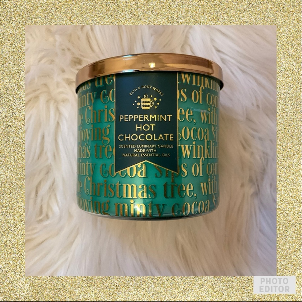 Bath & Body Works Peppermint Hot Chocolate 3-Wick Candle - New
